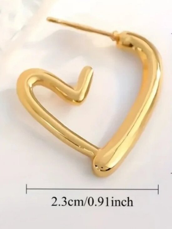 Open Heart Earrings - Picture 7 of 7